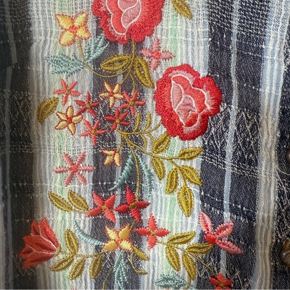 Aratta Floral Embroidered Striped Tunic - Picture 5 of 11